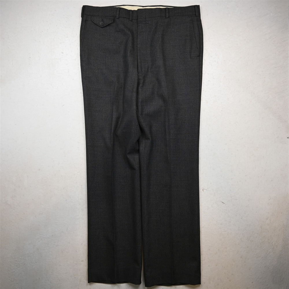 Bespoke 36x32 Gray Birdseye Wool Flat Front Classic Dress Mens Pants